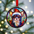 Chihuahua in Santa Hat Suncatcher Decoration